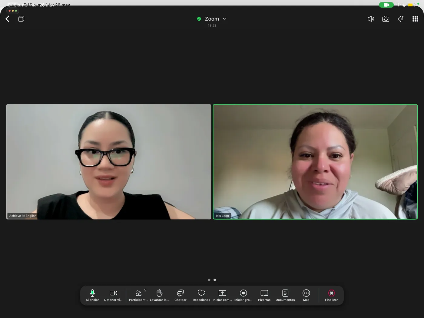Zoom lesson with Profesora